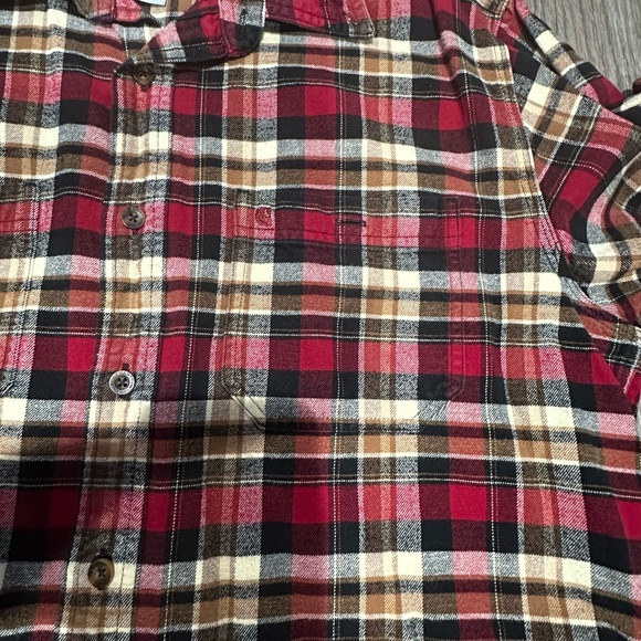 Carhartt Men’s Relaxed Fit Flannel Shirt – Red – Size L Tall - Picture 4 of 8